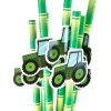 SŁOMKI RURKI PAPIEROWE dekoracje urodzinowe FARMA traktor zielony 6szt