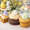 Posypka ozdoby na tort jajeczka cukrowe beziki nakrapiane pastelowe dekoracje świąteczne 6 sztuk