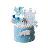 Topper na tort wiatraczek niebieski dla chłopca dekoracje na roczek baby shower urodziny wiatrak zestaw 3 sztuk