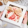 Pudełko na ciasto tort 20x20x15cm karton z okienkiem opakowanie chrzest wesele urodziny