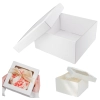 Pudełko na ciasto tort 20x20x15cm karton z okienkiem opakowanie chrzest wesele urodziny
