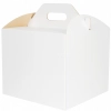 Pudełko na ciasto opakowanie karton na tort z rączką chrzest wesele biały 24x24x25