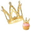 Korona na tort mini ozdoba dla księżniczki dekoracje na tort złota ze srebrnymi kryształkami