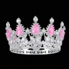 Korona na tort srebrna z różowymi kryształami diamentami tiara diadem dekoracja dla księżniczki