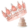 Korona na tort złoto różowe kryształki srebrne diamenty tiara diadem dekoracja dla księżniczki