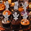 Topper piker ozdoby na tort babeczki szkielety dekoracje na halloween 6 sztuk