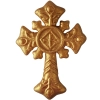 Figurka na tort krzyż cukrowy złoty krzyżyk ozdoby dekoracje komunijne