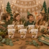 Kubeczki papierowe 6 sztuk zwierzęta leśne urodziny na roczek baby shower