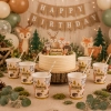 Kubeczki papierowe 6 sztuk zwierzęta leśne urodziny na roczek baby shower