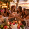 Kubeczki papierowe 6 sztuk tropikalne kwiaty aloha ozdoby na stół dekoracje urodzinowe