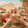 Kubeczki papierowe 6 sztuk tropikalne kwiaty aloha ozdoby na stół dekoracje urodzinowe