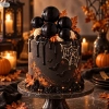 Dekoracje na tort 5 sztuk kule żelowe kula czarna ozdoby halloween urodziny