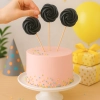 Lizaki bezowe dekoracje na tort bezy topper urodziny beziki czarne 3 sztuki