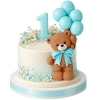Figurka na tort miś cukrowy baloniki na bok tortu roczek chrzest dekoracje urodzinowe