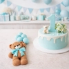 Figurka na tort miś cukrowy baloniki na bok tortu roczek chrzest dekoracje urodzinowe