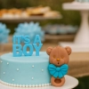 Figurka cukrowa na tort grzechotka miś brązowy na roczek baby shower chrzest