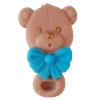 Figurka cukrowa na tort grzechotka miś brązowy na roczek baby shower chrzest