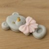 Figurka cukrowa na tort grzechotka miś szary na roczek baby shower chrzest