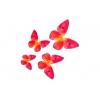 Motyle waflowe 3D do dekoracji tortu kolor różowy 87 sztuk