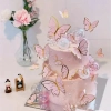 Topper piker dekoracja na tort motyle różowe roczek urodziny baby shower 10 szt