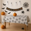 Obrus na stół halloween biały foliowy pajęczyna czarna 274x137cm