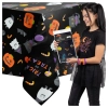 Obrus na stół halloween czarny foliowy dynia nietoperz kot duch 274x137cm