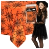Obrus na stół halloween pomarańczowy foliowy pajęczyna 274x137cm