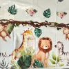 Obrus na stół foliowy dekoracje urodzinowe safari zwierzęta ozdoby na stół 274x132 cm