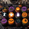 Opłatki waflowe na babeczki muffinki 12 sztuk dynia kot pająk mix halloween