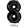 Balony balon czarny na urodziny dekoracja duży cyfra 8 przyjęcie 1 szt