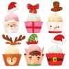 Papilotki do muffinek foremki babeczki osłonki świąteczne toppery pikery Boże Narodzenie 24szt