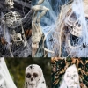 Pajęczyna halloween pająk dekoracje ozdoby halloween sztuczna biała pająki