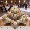 Papilotki do muffinek 50 sztuk foremki na babeczki biały złoty marmurek