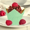 Papilotki do muffinek foremki babeczki dekoracje urodzinowe kształt tulipan zielony złoty 50 sztuk