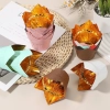 Papilotki do muffinek foremki babeczki dekoracje urodzinowe kształt tulipan zielony złoty 50 sztuk