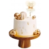 Topper dekoracje na tort ciasto napis happy birthday biały serce serduszko urodziny