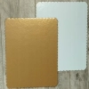 Podkład pod tort 40x60 cm złoto biały prostokątny gładki podkładka pod ciasto