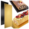 Podkład pod tort podkładka 12x38cm prostokątna na ciasto złoto czarny