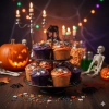 Posypka cukrowa na tort halloween dynia nietoperz pałeczki mix na babeczki 50g