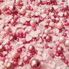 Posypka cukrowa na tort serce perełki mix na walentynki serca kolorowe różowy fuksja 50g