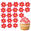Kwiaty na tort 20 sztuk kwiat cukrowy czerwony dekoracje urodzinowe komunia wesele