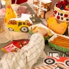 Pudełka na popcorn chipsy przekąski 3 sztuki traktor farma ozdoby na stół dekoracje urodzinowe