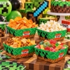 Pudełka na popcorn chipsy przekąski 4 sztuki piksele tnt gra ozdoby na stół dekoracje urodzinowe