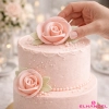 Kwiaty na tort róża cukrowa 1 sztuka różowa kwiat dekoracje urodzinowe wesele