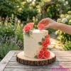 Kwiaty na tort róża cukrowa 1 sztuka kwiat czerwony dekoracje urodzinowe wesele
