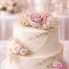 Kwiaty na tort róża cukrowa 1 sztuka kwiat pudrowy róż dekoracje urodzinowe wesele