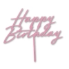 Topper ozdoby na tort napis Happy Birthday różowy dekoracje urodzinowe 1szt