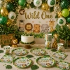 Serwetki papierowe 20 sztuk zwierzęta safari zoo urodziny na roczek baby shower ozdoby na stół