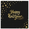 Serwetki papierowe czarne złote gwiazdki Sylwester Nowy Rok dekoracja Happy New Year 10 szt