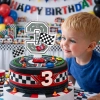 Świeczki na tort cyfra 3 świeczka wyścigi auta wyścigówki dekoracje urodzinowe